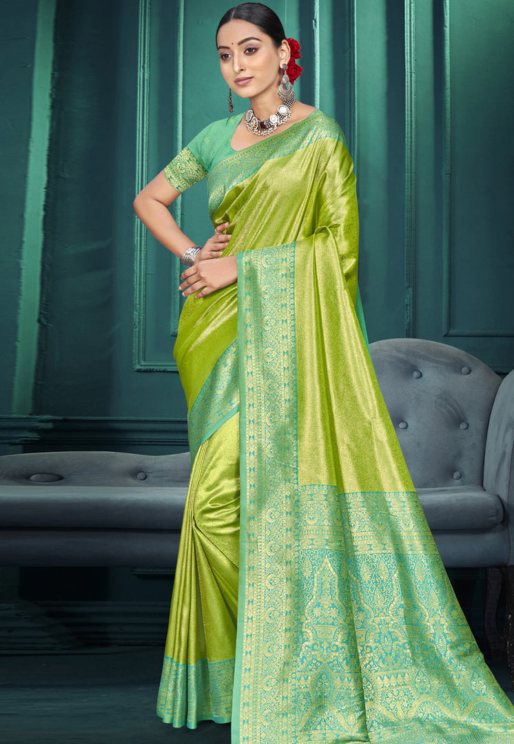 Light Green Kanjivaram Silk Saree