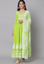 Load image into Gallery viewer, Light Green Rayon Readymade Long Anarkali Suit

