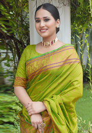 Light Green Silk Paithani Saree
