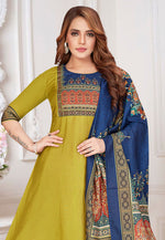Load image into Gallery viewer, Light Green Silk Readymade Anarkali Suit
