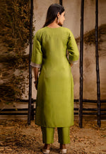 Load image into Gallery viewer, Light Green Silk Readymade Pant Style Suit
