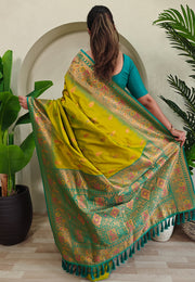 Light Green Silk Saree With Blouse