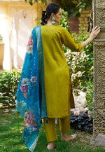 Load image into Gallery viewer, Light Green Viscose Rayon Readymade Pant Style Suit

