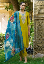 Load image into Gallery viewer, Light Green Viscose Rayon Readymade Pant Style Suit
