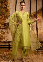 Load image into Gallery viewer, Light Green Viscose Readymade Pakistani Suit
