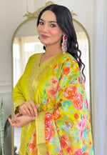 Load image into Gallery viewer, Light Green Viscose Readymade Pant Style Suit

