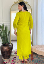 Load image into Gallery viewer, Light Green Viscose Readymade Pant Style Suit
