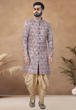 Load image into Gallery viewer, Light Purple Cotton Indo Western Suit
