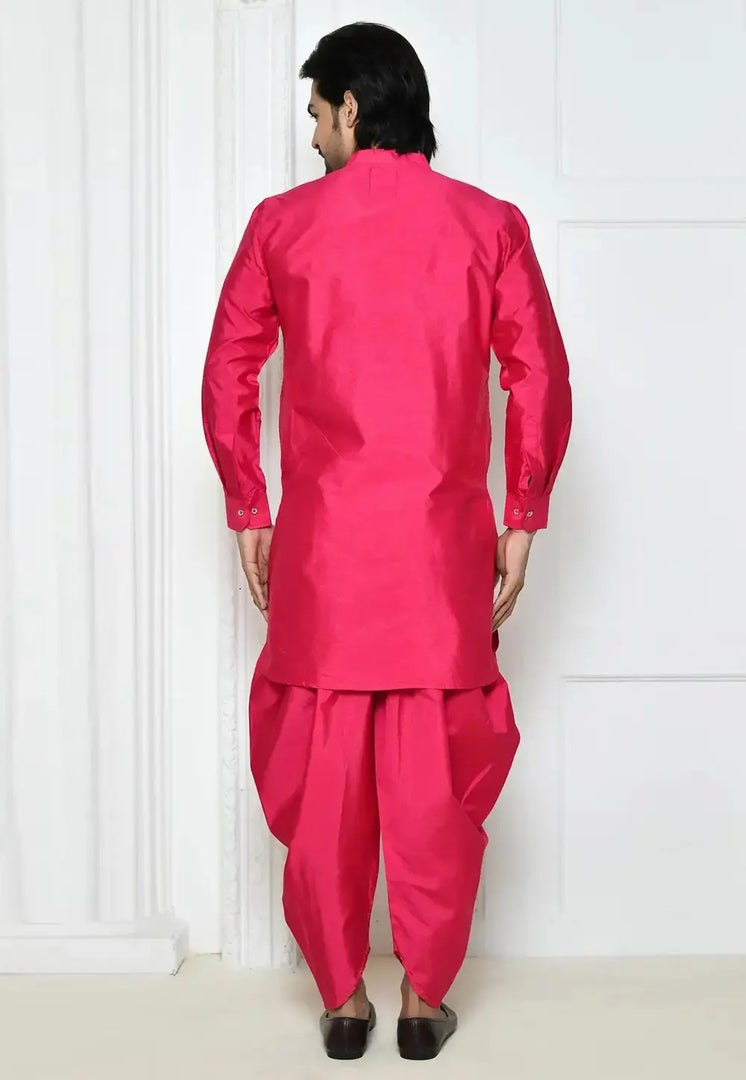Magenta Art Silk Dhoti Kurta