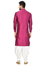 Load image into Gallery viewer, Magenta Art Silk Dhoti Kurta
