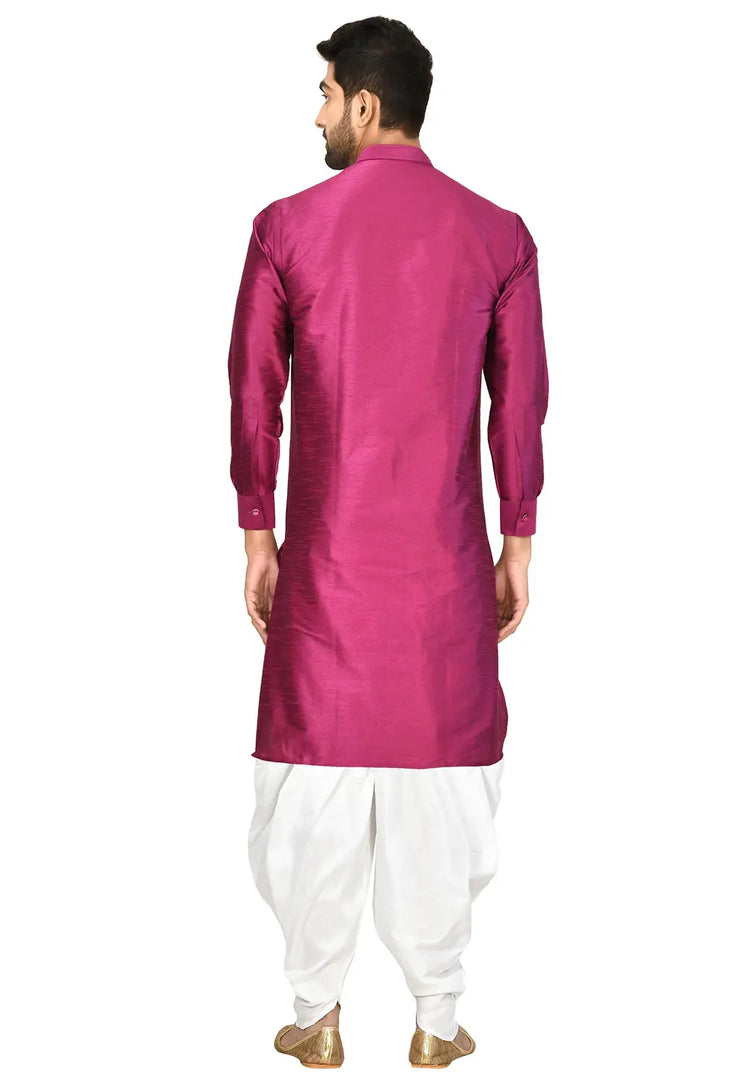 Magenta Art Silk Dhoti Kurta