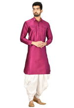 Load image into Gallery viewer, Magenta Art Silk Dhoti Kurta
