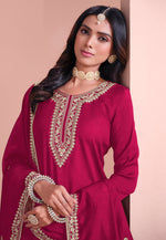 Load image into Gallery viewer, Magenta Art Silk Gharara Suit
