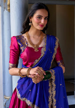 Load image into Gallery viewer, Magenta Art Silk Lehenga Choli
