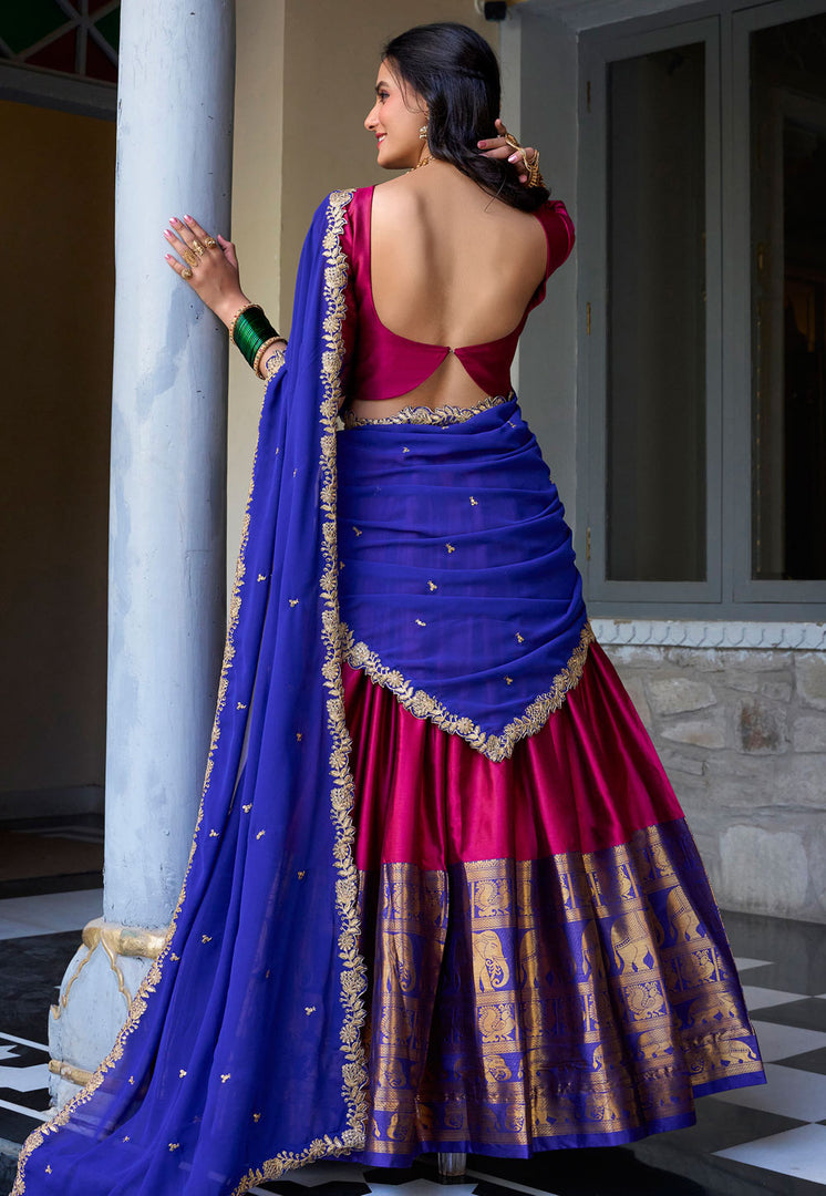Magenta Art Silk Lehenga Choli