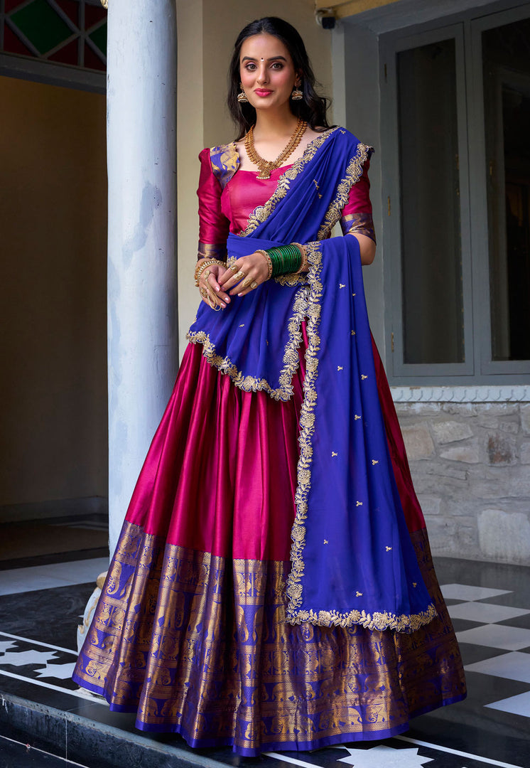 Magenta Art Silk Lehenga Choli