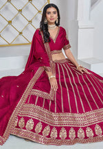 Load image into Gallery viewer, Magenta Art Silk Lehenga Choli
