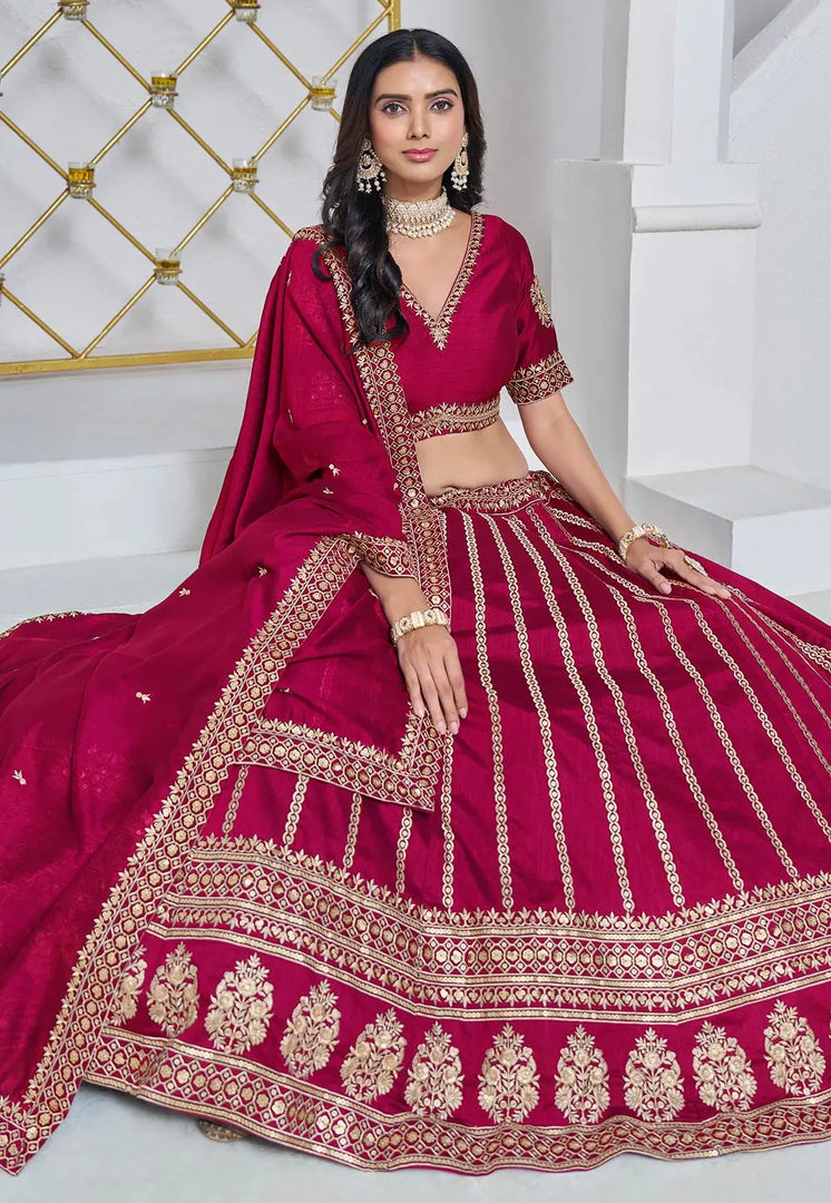 Magenta Art Silk Lehenga Choli