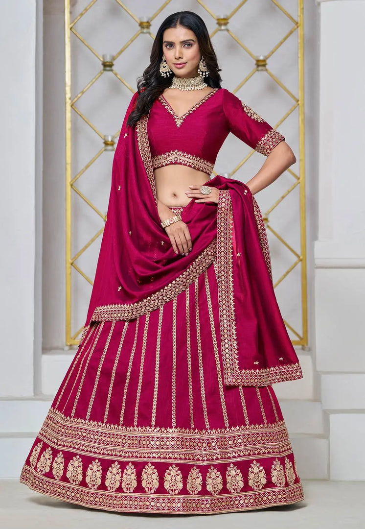 Magenta Art Silk Lehenga Choli