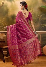 Load image into Gallery viewer, Magenta Banarasi Jacquard Saree