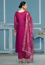 Load image into Gallery viewer, Magenta Banarasi Pant Style Suit
