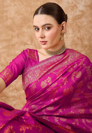 Magenta Banarasi Silk Saree