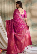 Load image into Gallery viewer, Magenta Banarasi Silk Saree