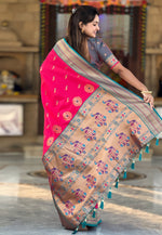 Load image into Gallery viewer, Magenta Banarasi Silk Saree With Blouse
