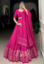 Load image into Gallery viewer, Magenta Chanderi Lehenga Choli
