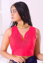 Load image into Gallery viewer, Magenta Cotton Readymade Blouse
