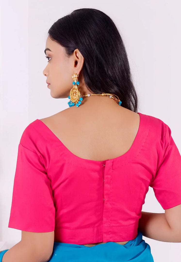 Magenta Cotton Readymade Blouse