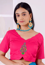 Load image into Gallery viewer, Magenta Cotton Readymade Blouse
