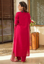 Load image into Gallery viewer, Magenta Cotton Readymade Pant Style Suit
