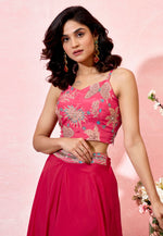 Load image into Gallery viewer, Magenta Crepe Jacket Style Suit
