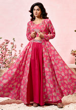 Load image into Gallery viewer, Magenta Crepe Jacket Style Suit
