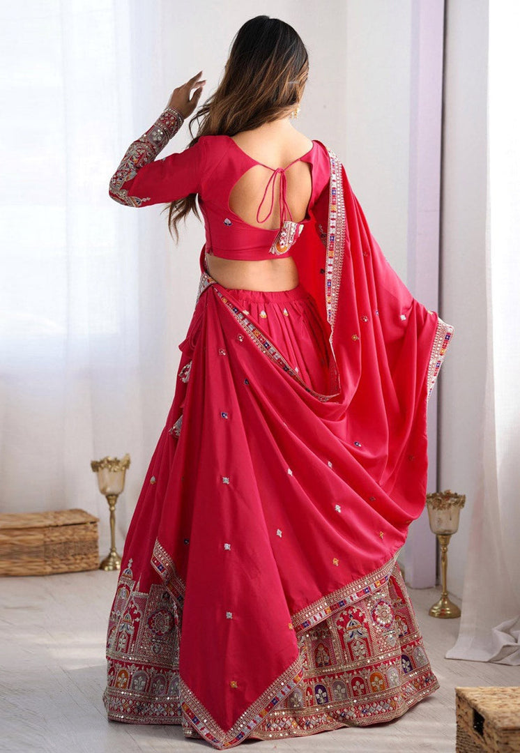 Magenta Crepe Silk Navratri Chaniya Choli