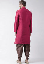 Load image into Gallery viewer, Magenta Dupion Silk Dhoti Kurta
