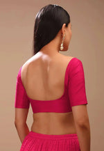 Load image into Gallery viewer, Magenta Dupion Silk Readymade Blouse
