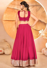 Load image into Gallery viewer, Magenta Faux Georgette Circular Lehenga Choli

