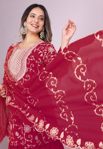 Load image into Gallery viewer, Magenta Faux Georgette Readymade Gharara Suit
