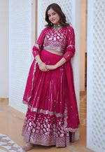 Load image into Gallery viewer, Magenta Faux Georgette Readymade Lehenga Choli
