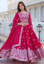 Load image into Gallery viewer, Magenta Faux Georgette Readymade Lehenga Choli
