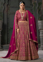 Load image into Gallery viewer, Magenta Georgette Bridal Lehenga Choli
