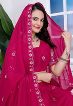 Load image into Gallery viewer, Magenta Georgette Circular Lehenga Choli
