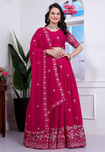 Load image into Gallery viewer, Magenta Georgette Circular Lehenga Choli
