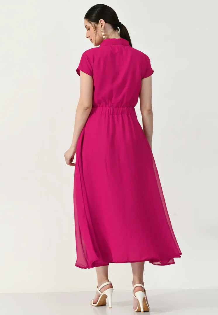 Magenta Georgette Gown