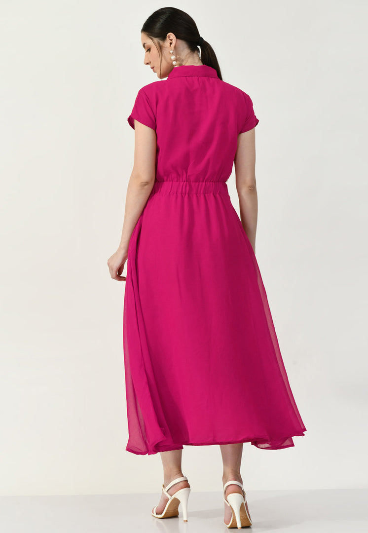 Magenta Georgette Gown