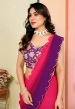 Load image into Gallery viewer, Magenta Georgette Half N Half Saree