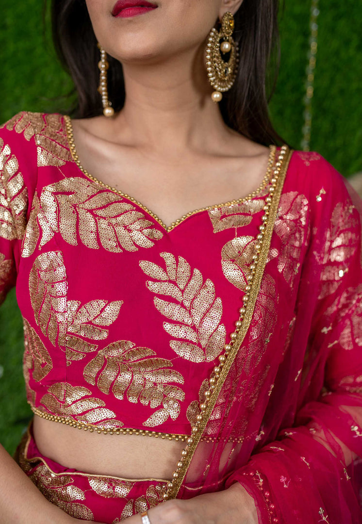 Magenta Georgette Lehenga Choli