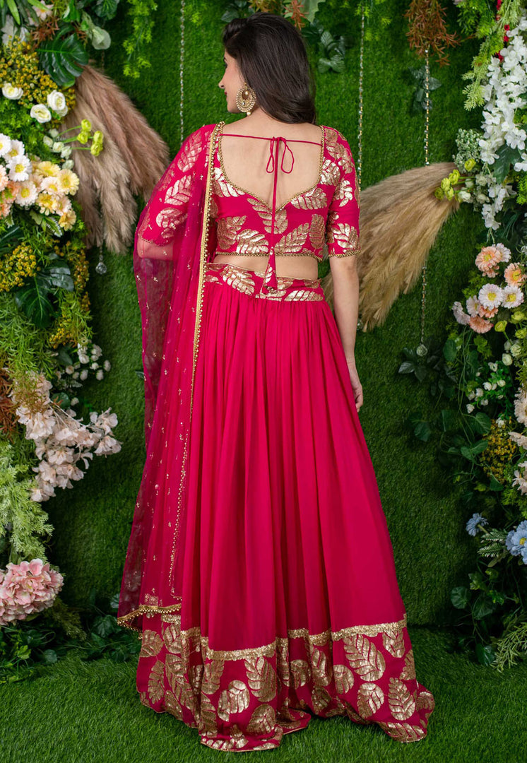 Magenta Georgette Lehenga Choli